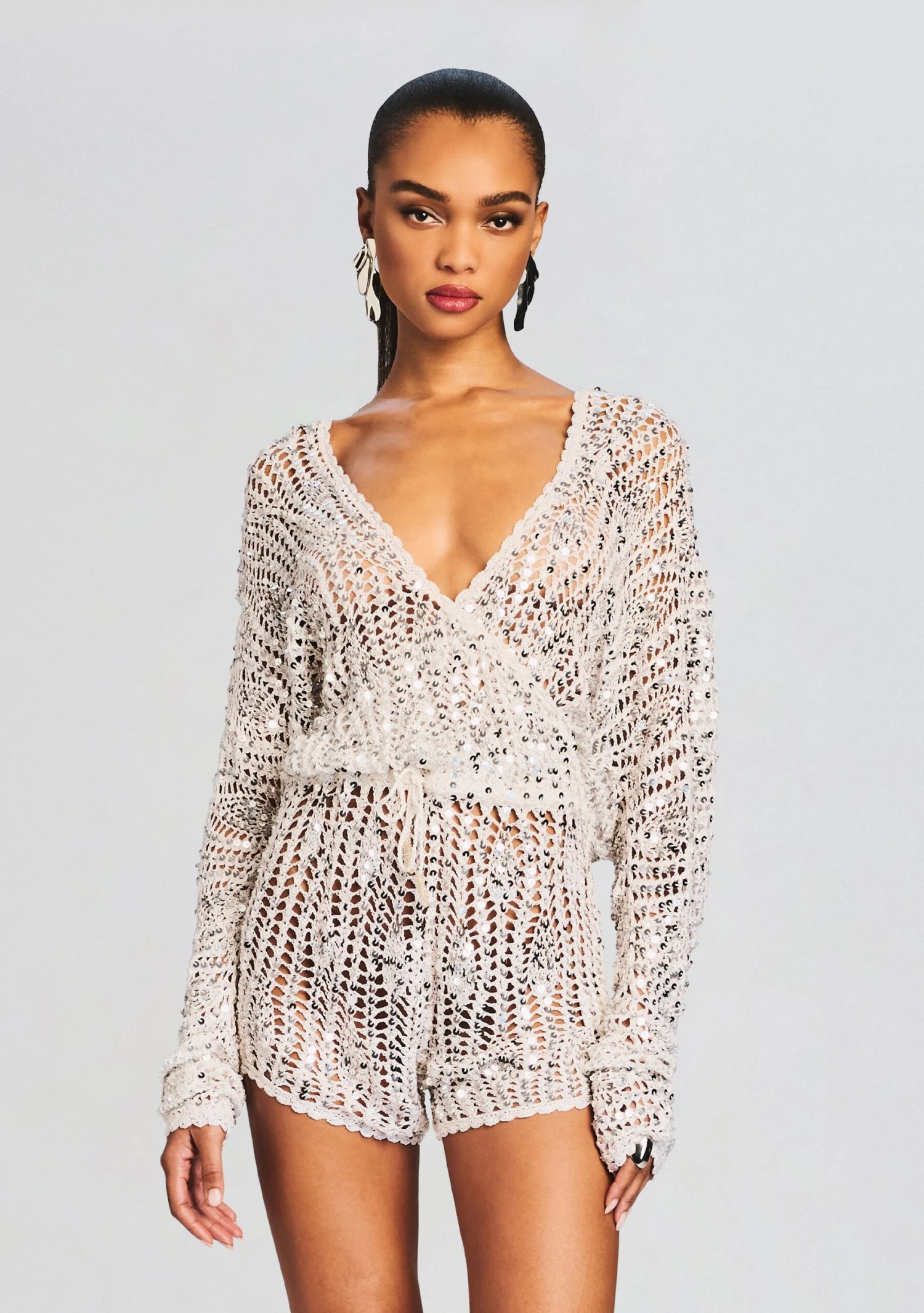 Meadow Sequin Crochet Romper 2 Meadow Sequin Crochet Romper - Image 2