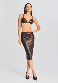 Mercy Leather Skirt -TrendAura Store Ecommerce Crop 20230815 Esti Bra Mercy Skirt Dark Chocolate 1396 ECOMM