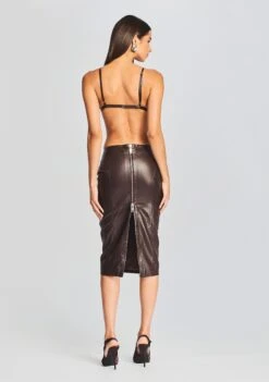 Mercy Leather Skirt -TrendAura Store Ecommerce Crop 20230815 Esti Bra Mercy Skirt Dark Chocolate 1508 ECOMM