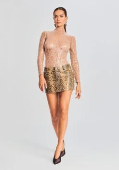 Jessa Sequin Bodysuit -TrendAura Store Ecommerce Crop 20230815 Jessa Top Nora Coat Tannin 982 ECOMM