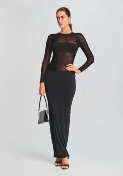 Silver Maxi Dress -TrendAura Store Ecommerce Crop 20230816 SET1 SILVERMAXIDRESSBLACK 4924 ECOMM