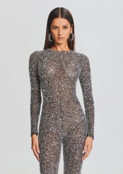 Marcel Sequin Jumpsuit -TrendAura Store Ecommerce Crop 23 09 21 MARCELJUMPSUIT BLACKSILVER 3147 ECOMM