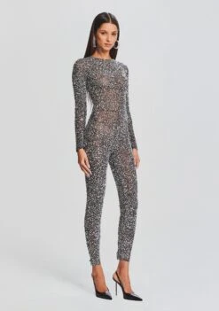 Marcel Sequin Jumpsuit -TrendAura Store Ecommerce Crop 23 09 21 MARCELJUMPSUIT BLACKSILVER 3177 ECOMM