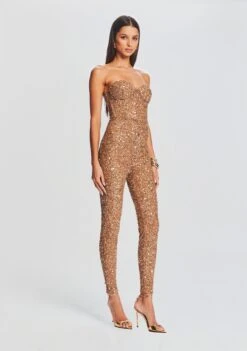Elodie Sequin Jumpsuit -TrendAura Store Ecommerce Crop 23 09 22 ELODIEJUMPSUIT TANNIN 2126 ECOMM