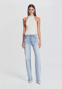 Maci Embellished Knit Bodysuit -TrendAura Store Ecommerce Crop 23 09 22 MACIBODYSUIT WHITE MARGOTBOYFRIENDJEAN 433 ECOMM