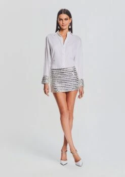 Skyla Top -TrendAura Store Ecommerce Crop 23 09 22 SKYLATOP CHELSEASKIRT WHITESILVER 835 ECOMM