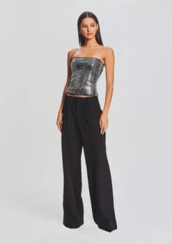 Valery Embellished Knit Top -TrendAura Store Ecommerce Crop 23 09 22 VALERYTOP ANTONIAPANT CADENCECOAT BLACK 617 ECOMM