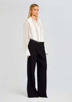 Meghan Panelled Silk Blouse -TrendAura Store Ecommerce Crop 23 10 18 MEGHANBLOUSE WHITE 2599 ECOMM