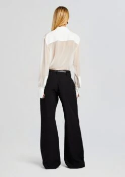 Meghan Panelled Silk Blouse -TrendAura Store Ecommerce Crop 23 10 18 MEGHANBLOUSE WHITE 2608 ECOMM