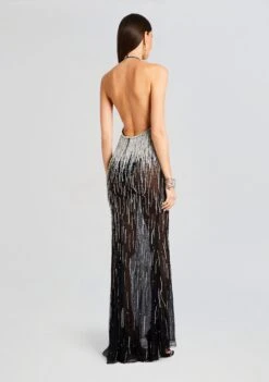 Belle Embellished Fringe Dress -TrendAura Store Ecommerce Crop 23 10 25 BELLEDRESS BLACKSILVER 2913 ECOMM