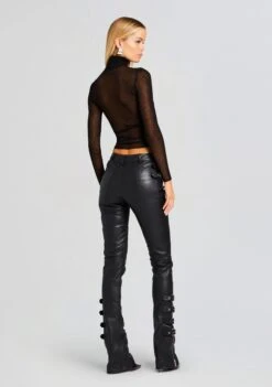 Della Leather Pant -TrendAura Store Ecommerce Crop 23 11 15 DELLAPANT BLACK 1404 ECOMM