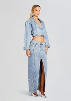 Palermo Embellished Denim Skirt -TrendAura Store Ecommerce Crop 23 11 16 MARCIEJACKET PALERMOSKIRT TRESCA 1626 ECOMM 11c2c6b9 21de 4da8 aae8 b057e0c9585c