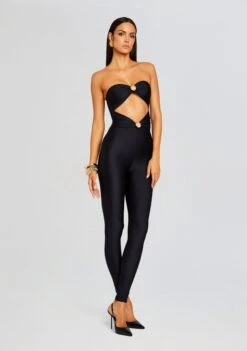 Fluer Lycra Jumpsuit -TrendAura Store Ecommerce Crop 23 12 18 FLUERJUMPSUIT BLACK 1145 ECOMM