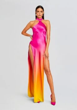 Jagger Silk Dress -TrendAura Store Ecommerce Crop 23 12 18 JAGGERDRESS PINKLIMEOMBRE 2016 ECOMM