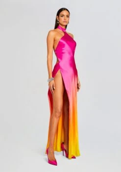 Jagger Silk Dress -TrendAura Store Ecommerce Crop 23 12 18 JAGGERDRESS PINKLIMEOMBRE 2036 ECOMM