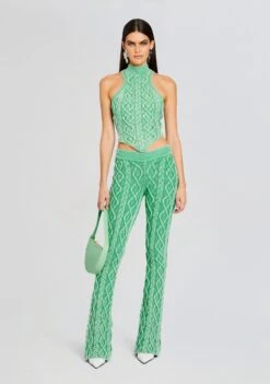 Mollie Cable Knit Top -TrendAura Store Ecommerce Crop 23 12 18 JOSEFINACARDIGAN MOLLIETOP KITTPANT PISTACHIO 2641 ECOMM
