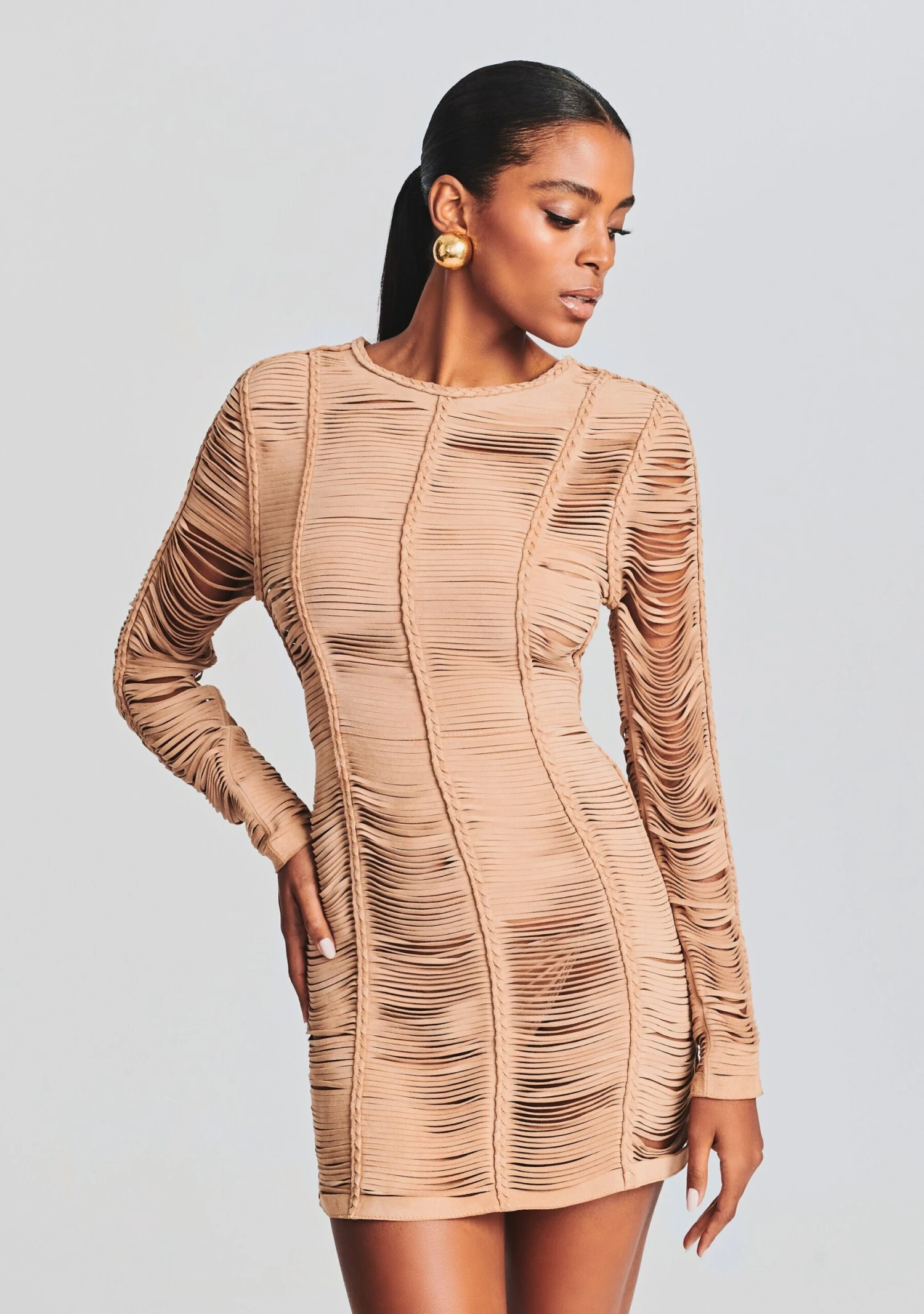 Ebony Suede Leather Dress 2 Ebony Suede Leather Dress - Image 2