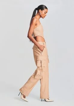 Eloise Leather Top -TrendAura Store Ecommerce Crop 230718 SET2 ELOISETOP HONEYPANT 4839 ECOMM
