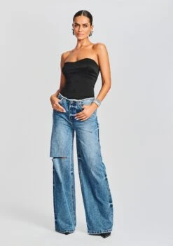 Mads Silk Bustier -TrendAura Store Ecommerce Crop 230718 SET2 MADSBUSTIER ASTONLOWRISEJEAN 0837 ECOMM
