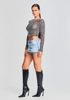 Torrey Sequin Top -TrendAura Store Ecommerce Crop 230815 SET2 TORREYTOP RAVENBLAZER VANESSASKIRT 1033 ECOMM