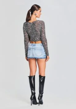 Torrey Sequin Top -TrendAura Store Ecommerce Crop 230815 SET2 TORREYTOP RAVENBLAZER VANESSASKIRT 1051 ECOMM