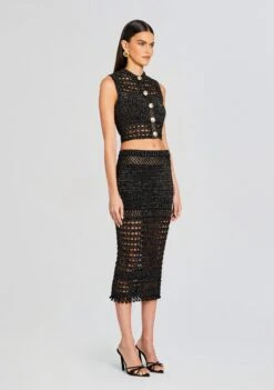 Delma Knit Crochet Top 7 Delma Knit Crochet Top -TrendAura Store Ecommerce Crop 24 01 11 DELVATOP METALLICBLACKGOLD 0241 ECOMM