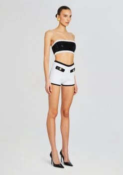 Tora Bandage Knit Short -TrendAura Store Ecommerce Crop 24 02 15 AINSLEYJACKET PAIGHTONTOP TORASHORT BLACKWHITE 2097 ECOMM 50650fa4 42ff 43c3 bcbf 31de977abc2b