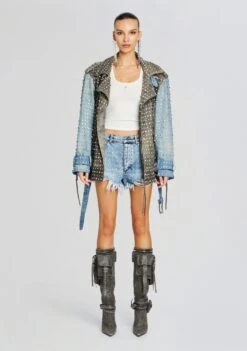 Angel Embellished Denim Short 9 Angel Embellished Denim Short -TrendAura Store Ecommerce Crop 24 02 15 REBELJACKET ANGELSHORT TANGIERSILVER 018 ECOMM c998b9a7 0b23 4f65 b2d3 c2af7f5aa52c