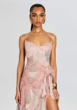 Samara Silk Dress -TrendAura Store Ecommerce Crop 24 02 15 SAMARADRESS DUSTYPINKBOTANICAL 2136 ECOMM