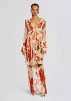 Sybil Silk Skirt -TrendAura Store Ecommerce Crop 24 02 15 SHAETOP SYBILSKIRT NEUTRALBOTANICAL 2179 ECOMM b9925214 b3b5 4251 96b7 fbdf98689b12