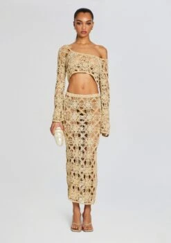 Sofie Knit Crochet Skirt -TrendAura Store Ecommerce Crop 24 02 16 SADIETOP SOFIESKIRT METALLICGOLD 004 ECOMM bf926ad1 1020 4beb a875 2750aa0433b6