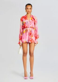 Rosa Romper -TrendAura Store Ecommerce Crop 24 02 29 ROSA973ROMPERWBELT PINKFLORAL 1013 ECOMM