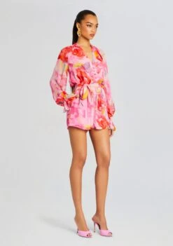 Rosa Romper -TrendAura Store Ecommerce Crop 24 02 29 ROSA973ROMPERWBELT PINKFLORAL 1047 ECOMM
