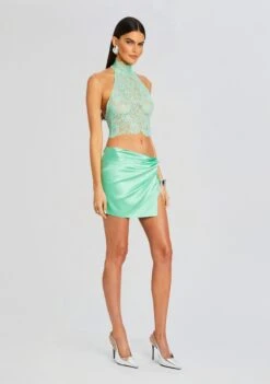 Reeve Silk Skirt -TrendAura Store Ecommerce Crop 24 03 12 VIOLETTOP REEVESKIRT PISTACHIO 0619 ECOMM