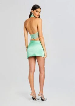 Reeve Silk Skirt -TrendAura Store Ecommerce Crop 24 03 12 VIOLETTOP REEVESKIRT PISTACHIO 0639 ECOMM