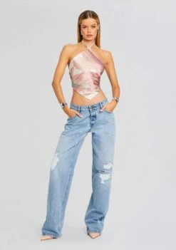 Jamie Silk Top -TrendAura Store Ecommerce Crop 24 03 13 JAMIETOP DUSTYPINK OHIRPANT TELAVIVSAND 0292 ECOMM