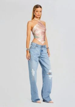 Jamie Silk Top -TrendAura Store Ecommerce Crop 24 03 13 JAMIETOP DUSTYPINK OHIRPANT TELAVIVSAND 0310 ECOMM