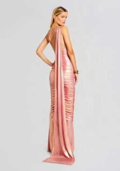 Shannon Dress -TrendAura Store Ecommerce Crop 24 03 13 SHANNONDRESS GOLDENPEACH 0056 ECOMM