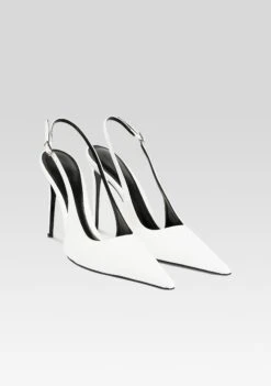 Cindy Slingback Heel -TrendAura Store Ecommerce Crop CindySlingBackHeel White 2 ECOMM