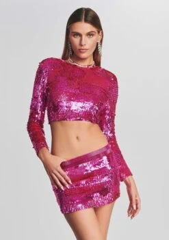 Leanne Feather Sequin Top