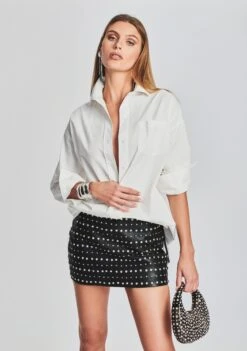 Selena Embellished Leather Skirt -TrendAura Store Ecommerce Crop Retrofete eComm 221018 Set2 SHOT 20 2361