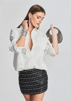 Selena Embellished Leather Skirt -TrendAura Store Ecommerce Crop Retrofete eComm 221018 Set2 SHOT 20 2400